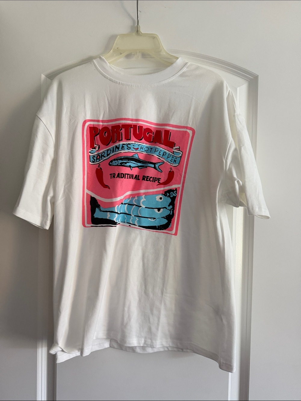 White Graphic Portugal Sardines Short-Sleeve T-Shirt